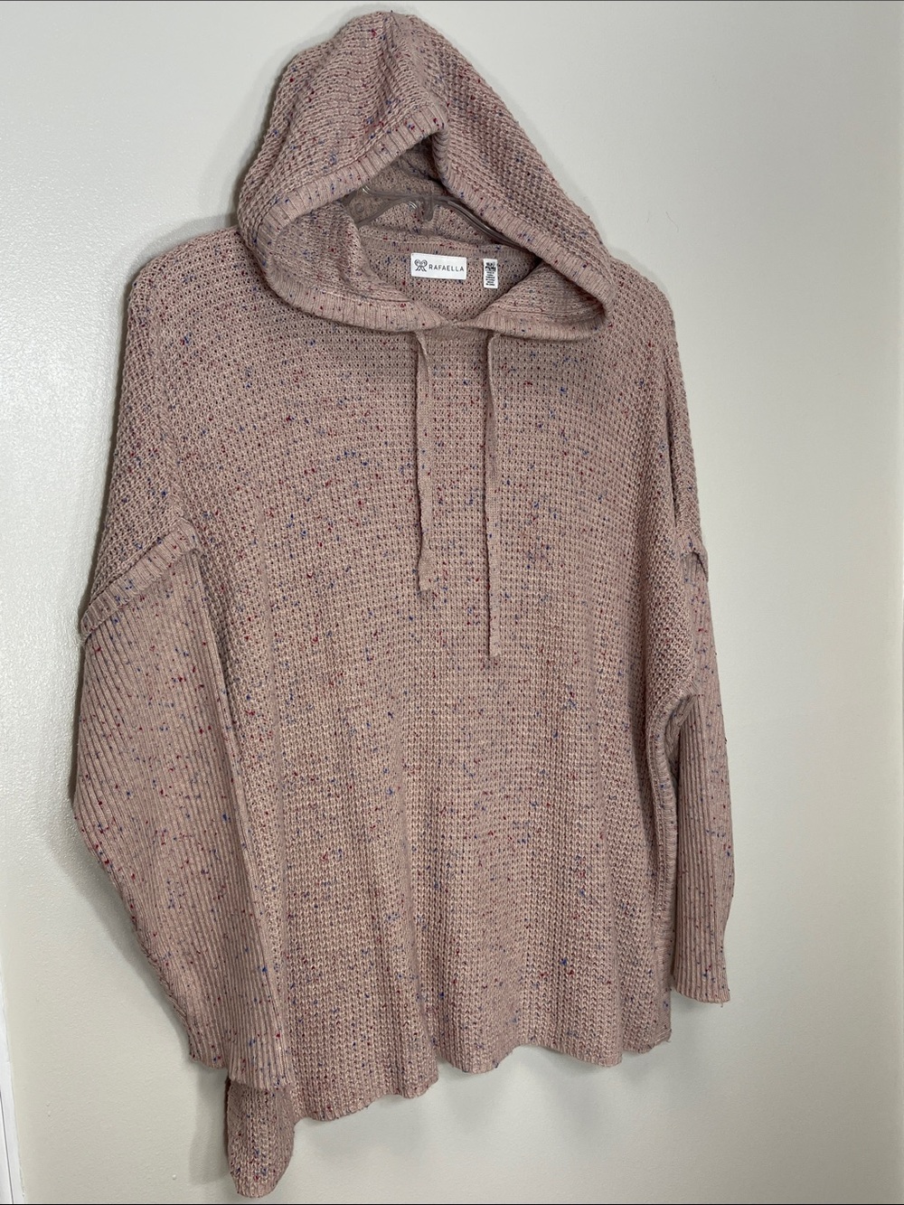 Rafaella Blush Speckled Knit Hoodie Sweater